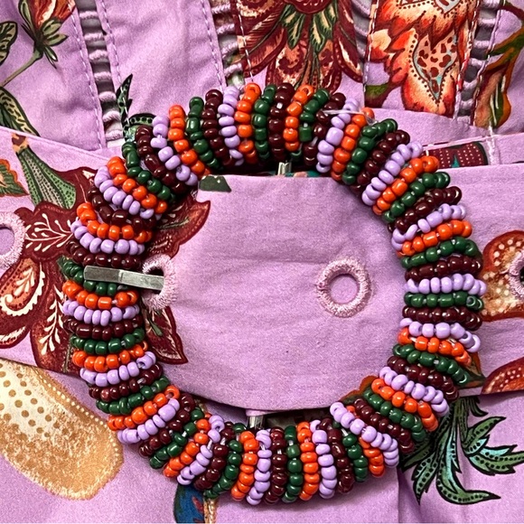 Farm Rio Monkey Floral Puff Sleeve V Neck belted Romper * XL - Picture 12 of 15